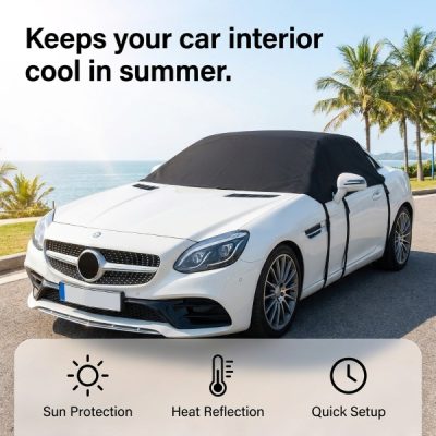 Oboustranná clona na čelní sklo, 170x120 cm, UV + Námraza | CARCOVER